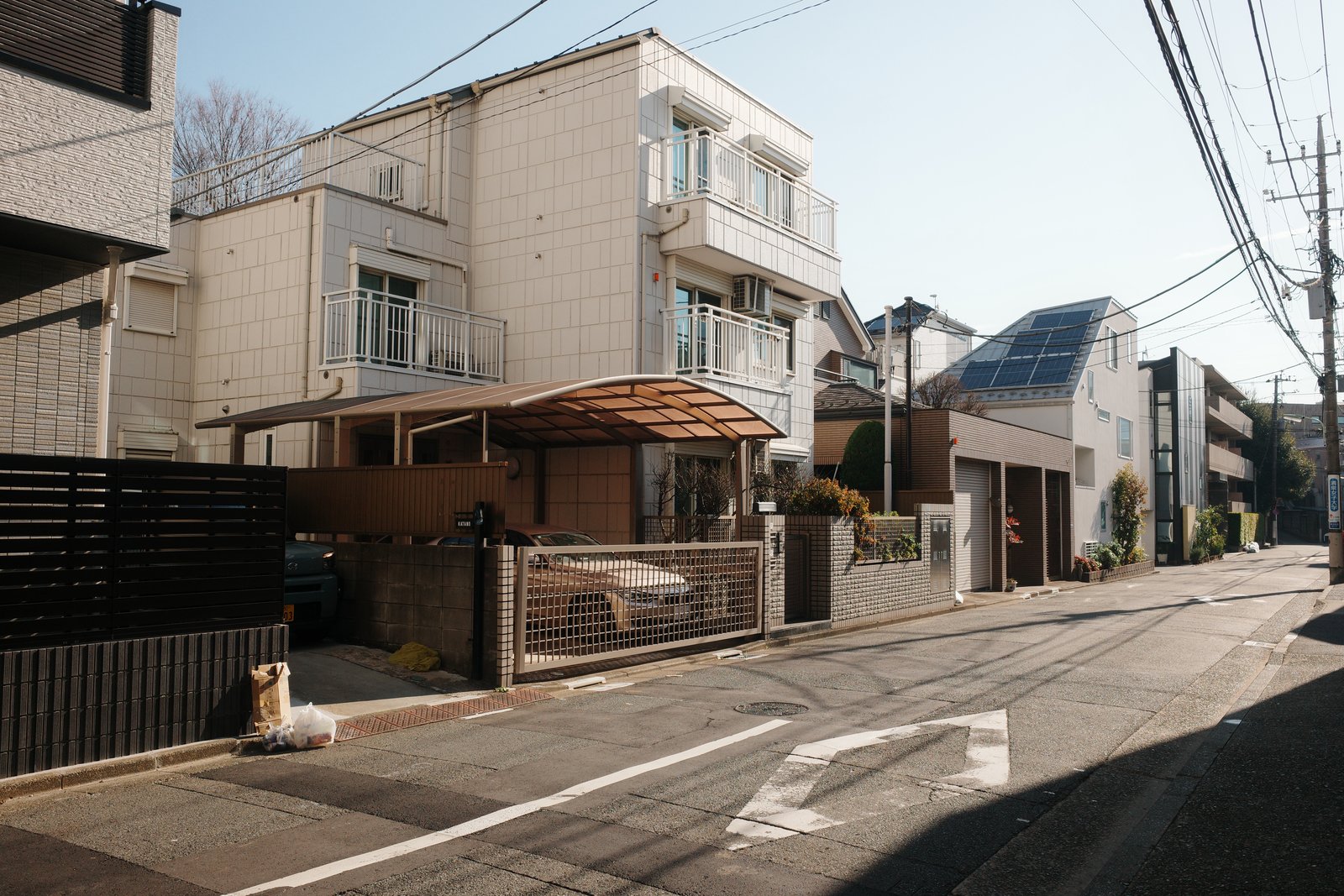 quiet suburban street in tokyo