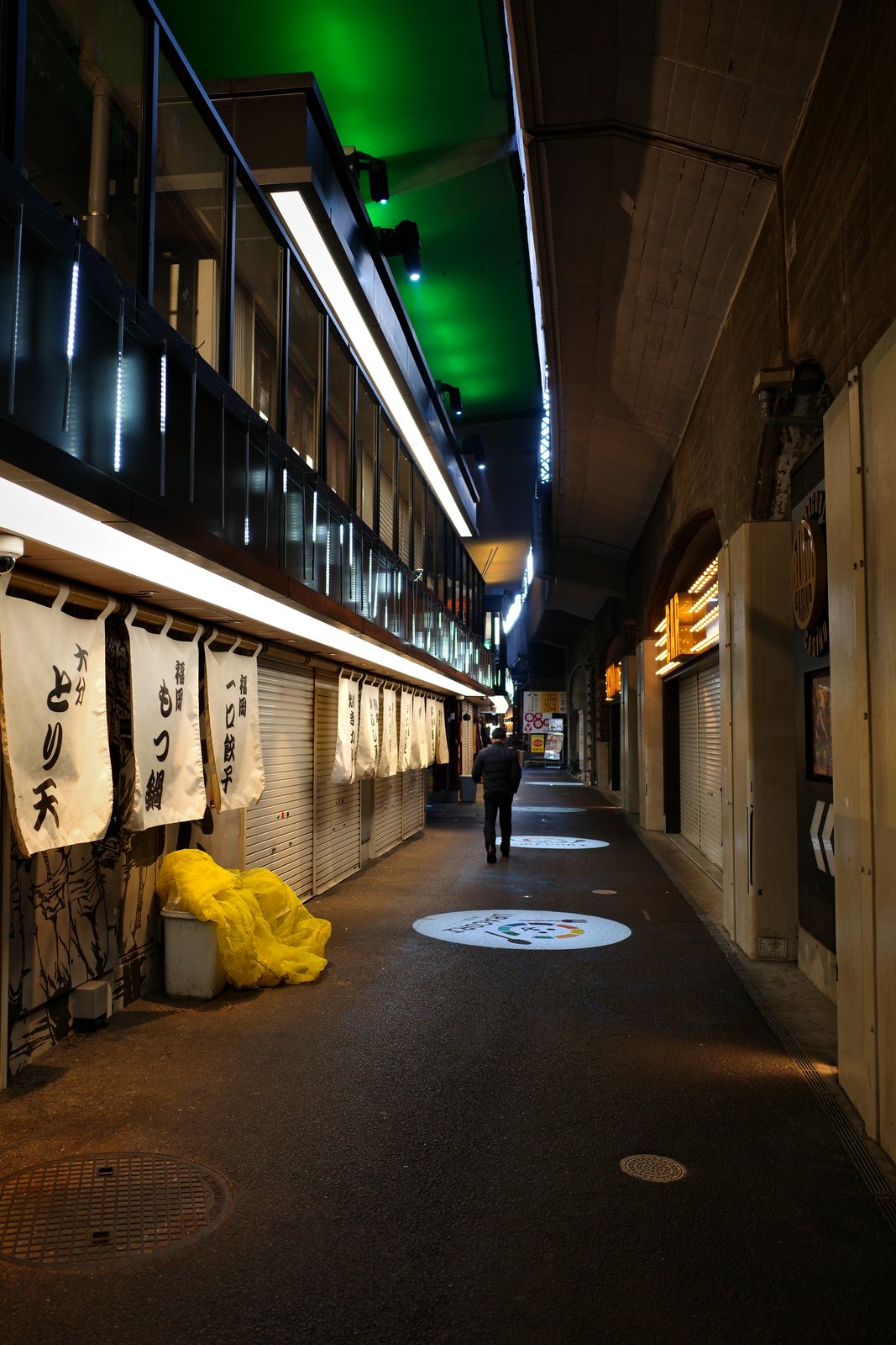 lantern-lit izakaya alley at night