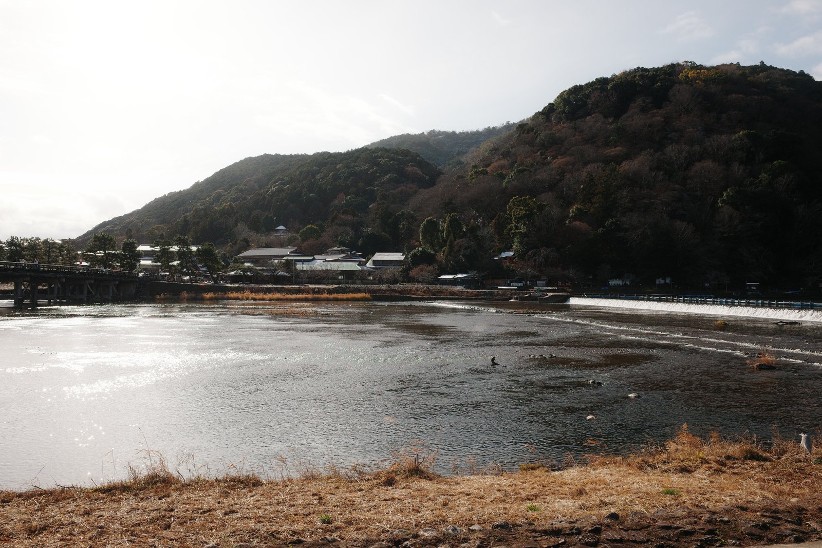 togetsukyo bridge and river at arashiyama