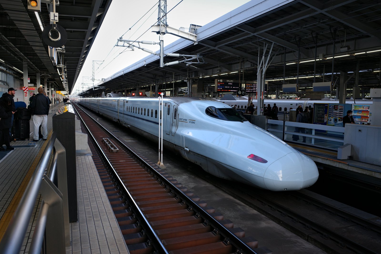 shinkansen bullet train at the platform
