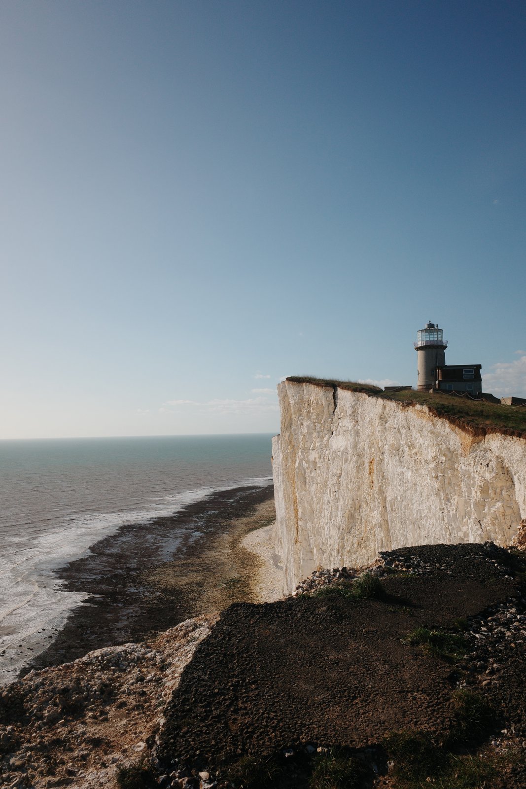 belle tout lighthouse on the chalk cliffs
